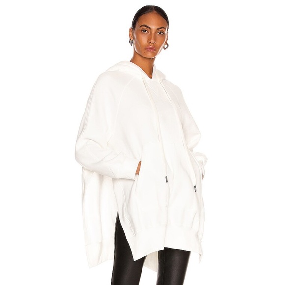 R13 White Oversized Cape Hooded Sweatshirt - Picture 1 of 14